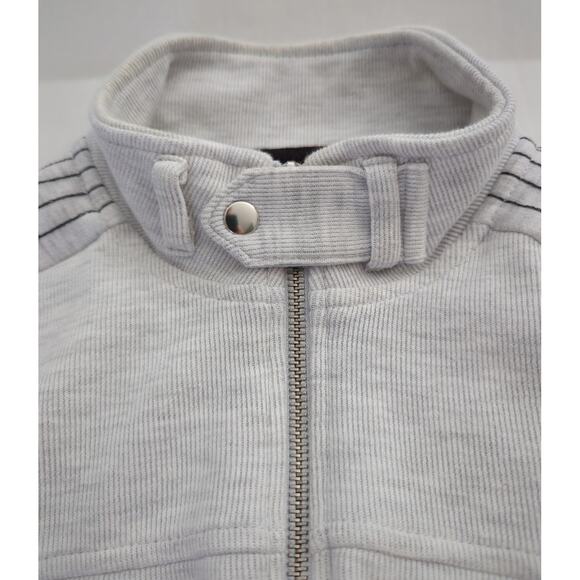 INC INTERNATIONAL CONCEPTS Knit Light Gray/Grey Full Zip Moto Jacket Men Size M - Picture 5 of 6
